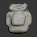 White Canvas Backpack With Multiple Pockets Adjustable Straps And Durable Design