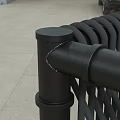 Modern Outdoor Leisure Chairs with Metal Frame and Mesh Design in Black and White