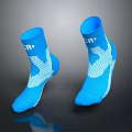 Blue Sports Socks With White Patterns And CR Logo For Daily Use