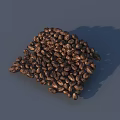 Organic Fresh Roasted Aromatic Coffee Beans in a Heap on Gray Background