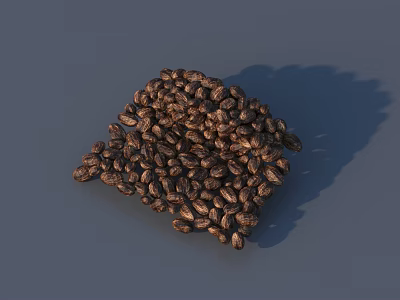 Organic Fresh Roasted Aromatic Coffee Beans in a Heap on Gray Background 3d model