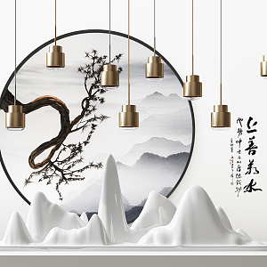 New Chinese-style ornaments pendant lamp 3d model