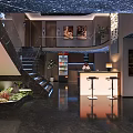 Modern Luxury Beauty Salon Reception Interior With Unique Starry Ceiling And Exquisite Lobby Design