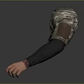 Camouflage Arm Sleeves Model With Detailed Design And Dark Fabric