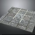 Modern Square Floor Tiles With Cross Shaped Lines And Textured Surface 3d model