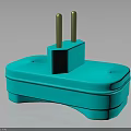 Blue Electrical Plug With Golden Pins Modern Design For Home Electronic Devices