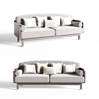 Yunshui Tanxin new Chinese-style three-person sofa 3d model