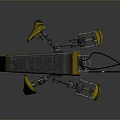 Yellow Industrial Mechanical Robot Design With Legged Structure Black Top And Antennae