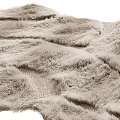 Square Plush Faux Fur Rug Light Gray Soft Fluffy Modern Living Room Decor