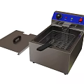 Commercial Kitchen Electric Deep Fryer With Stainless Steel Body Control Panel And Frying Basket