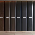 Various Colored Wooden Panels With Labeled Samples For Interior Design