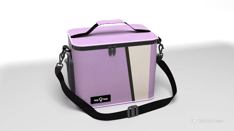 Wave Road Purple Portable Bag with Black Shoulder Strap Handle and Two Tone Design 3d model 