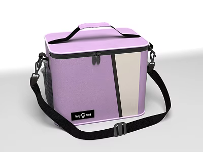 Wave Road Purple Portable Bag with Black Shoulder Strap Handle and Two Tone Design 3d model