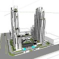 Modern Office Building Guochao Office Building 3d model