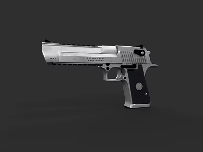 Sleek Silver Tactical Pistol With Black Grip And Metallic Finish 3d model