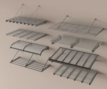 Modern Glass Canopy Glass Awning Canopy Outdoor Canopy 3d model