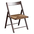 Folding Dining Chair With Metal Frame And Woven Seat Design For Home Dining Room Use