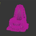 Alien shaped Sofa With Throne like Design Stone Texture Glowing Lights And Mechanical Details