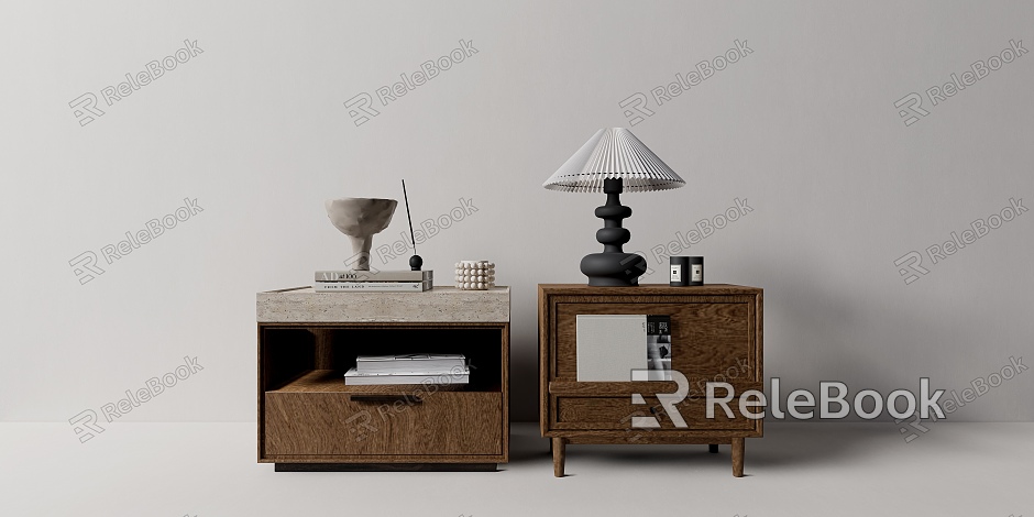 Quiet Wind Side Cabinet Bedside Cabinet Combination Bedside Cabinet Ornaments model