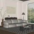 Mid-ancient style sofa coffee table combination 3d model