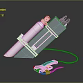 Silver Metal Mechanical Component With Rod Cable Clip And Connector Structure Design