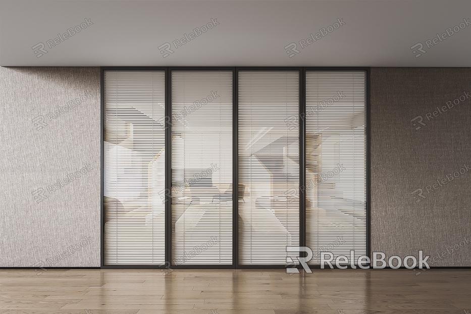 Modern Partition Glass Partition Office Space Glass Partition Tooling Partition Venetian Blinds model