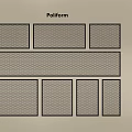 Poliform Railings with Perforated Design and Black Frames Arranged on Beige Background