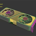 High Performance Graphics Card With Dual Fans Black Silver Design Carbon Fiber Texture