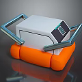 Portable Device With Orange Base White Main Body Metal Handles And Digital