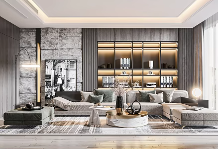 Light Luxury Living Room 3d model