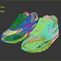 White Gray Black Neon Yellow Athletic Sneakers With Air Cushion Design For Casual Sports Wear
