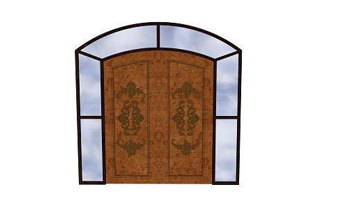 European-style gate universal villa entrance door 3d model