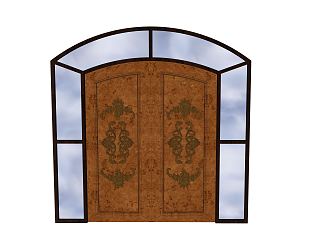 European-style gate universal villa entrance door 3d model