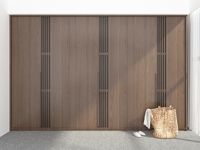 Modern Wardrobe Custom Solid Wood Wardrobe Coat Cabinet Wardrobe 3d model