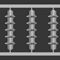 Hardware Tools Silver Gears Arranged On Metal Bars With Black Reflective Surface 3d model