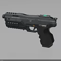 Modern Tactical Pistol With Black Finish Tactical Rail Ergonomic Grip And Green Light
