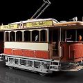 Vintage Tram With Classic Design And Signage