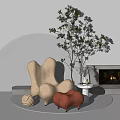 Modern Single Sofa Lazy Sofa 3d model