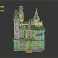 European Style Mansion Featuring Spire Towers Multiple Floors And Wooden Details