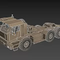 Khaki Heavy Duty Military Tractor Truck With Rugged Multi Wheel Design