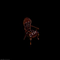 Technology Exhibition Hall Features Dark Brown Carved Leather Chair With Armrests And Tufted Surface