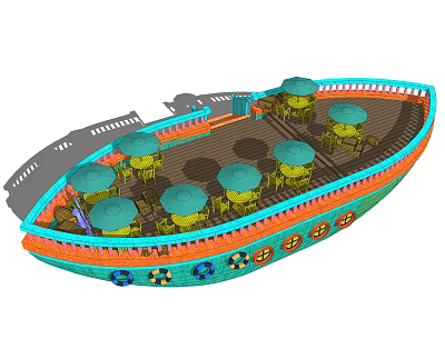 Modern Amusement Equipment Theme Park Amusement Park Catering Leisure Seat 3d model