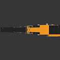 Heavy Yellow Tracked Construction Machinery With Long Arm And Black Cab