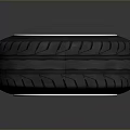 Black Car Tire With Red Hub And Silver Rim On Dark Background