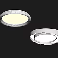 Modern Round Ceiling Lights With White And Gray Design Illuminated On Ceiling 3d model