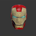 Advanced Iron Man Weapon Helmet With Red And Gold Design And Blue Luminous Eyes
