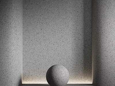 Minimalist Textured Wall Design With Ambient Lighting And Decorative Sphere 3d model