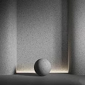Minimalist Textured Wall Design With Ambient Lighting And Decorative Sphere 3d model