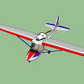 Colorful Glider Flying High In Blue Sky With White Clouds 3d model