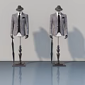 Stylish Swing Doors With Mannequins In Suits Hats And Umbrellas